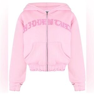 Pink Hoodie with Front Pockets